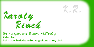 karoly rimek business card